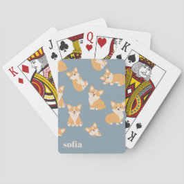 Jeu De Cartes Nom personnalisé Cute Corgi Motif pour Amoureux de