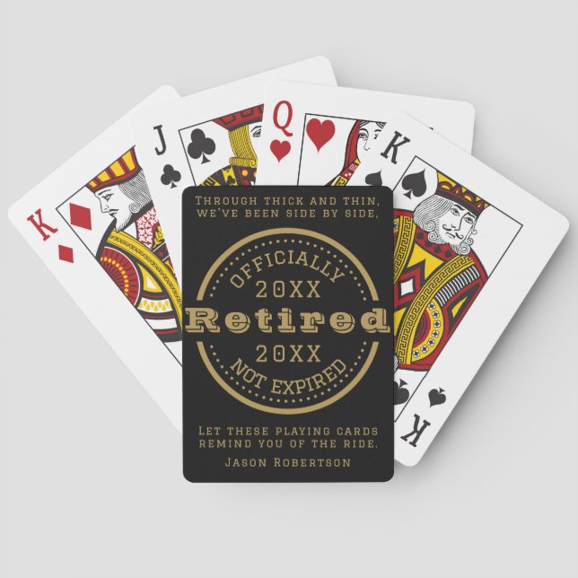 Jeu De Cartes Nom personnalisé Date de retrait Favoriser pour le (dos)