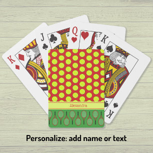 Jeu De Cartes Nom personnalisé du motif à thème de tennis