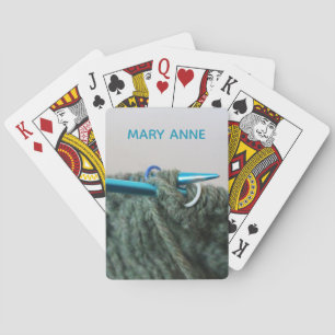 Jeu De Cartes Nom personnalisé du Tricot gris