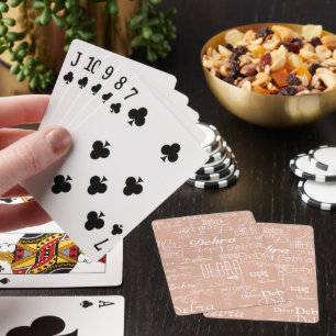Jeu De Cartes Nom personnalisé Dusty Rose sur toute impression