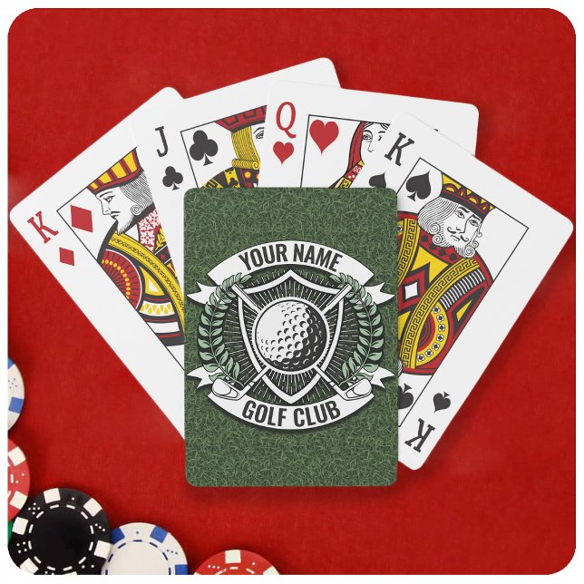 Jeu De Cartes NOM personnalisé Golfer Golf Club Turf Clubhouse (Créateur téléchargé)