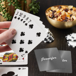 Jeu De Cartes Nom personnalisé gris brillant faux métal
