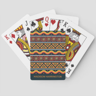 Jeu De Cartes Nom personnalisé Motif africain