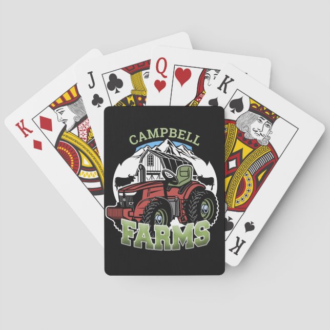 Jeu De Cartes Nom personnalisé Pays Fermes Grange Tracteur Fermi (dos)