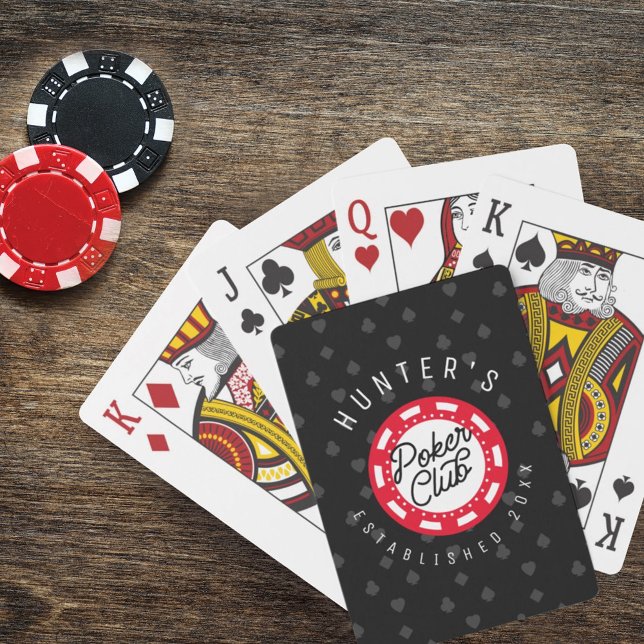 Jeu De Cartes Nom personnalisé Poker Club Jeu Nuit Noir & Rouge (Créateur téléchargé)