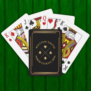 Jeu De Cartes Nom personnalisé Poker Club Jeu or