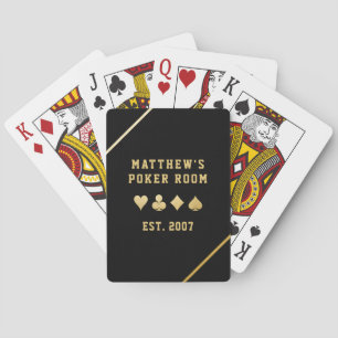 Jeu De Cartes Nom personnalisé Poker Room Gold Costume
