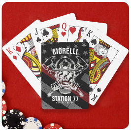 Jeu De Cartes Nom personnalisé Pompier Station du service d'ince