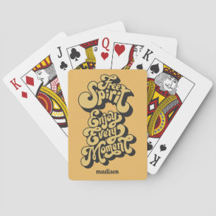 Jeu De Cartes Nom personnalisé Rétro "Esprit libre"