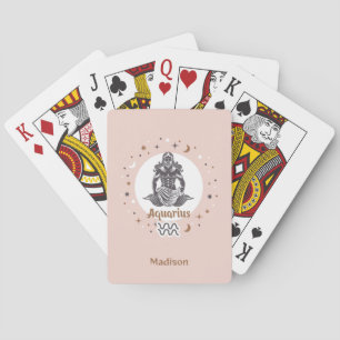 Jeu De Cartes Nom personnalisé Symbole zodiaque Aquarius