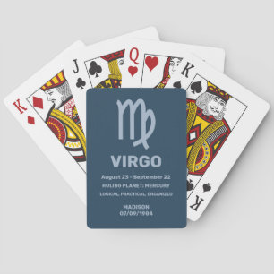 Jeu De Cartes Nom personnalisé / Texte Zodiac Signer Virgo