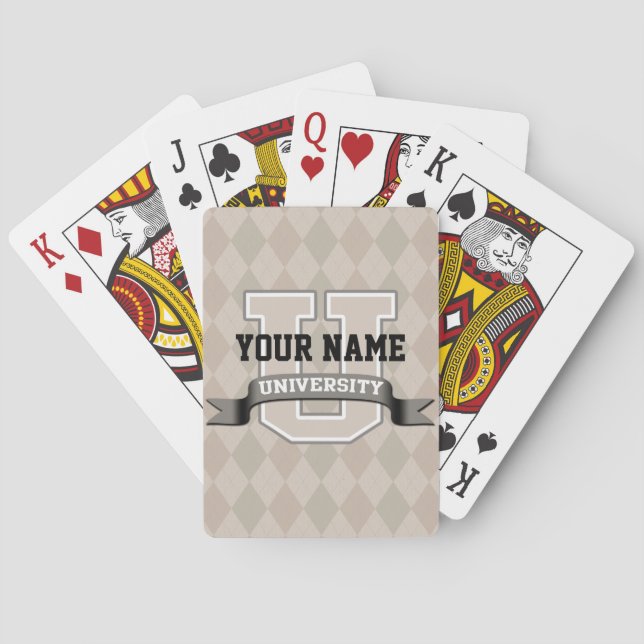 Jeu De Cartes Nom personnalisé Université Cool Funny Famille (dos)