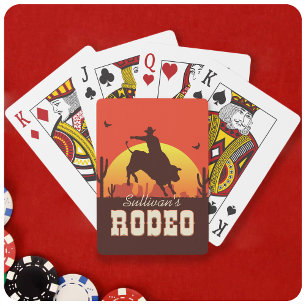 Jeu De Cartes NOM Personnalisé Western Cowboy Bull Rider Rodeo