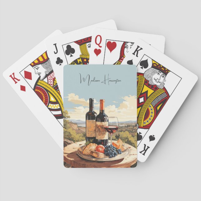 Jeu De Cartes Nom personnalisé Wine Lover's (dos)