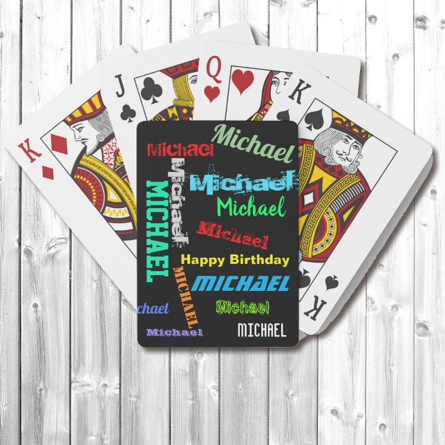 Jeu De Cartes Nom répété VOTRE TEXTE Cadeau Jouer des cartes (Créateur téléchargé)