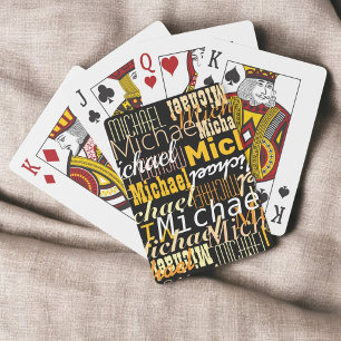 Jeu De Cartes Noms répétitifs Cool Typographie jaune