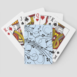 Jeu De Cartes Notes de musique fantaisie Bleu