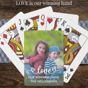 Jeu De Cartes Notre Main Gagnante - Photo de Famille Amour