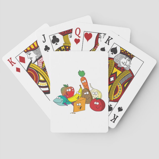 Jeu De Cartes Nourriture Drôle Avec Visages (dos)