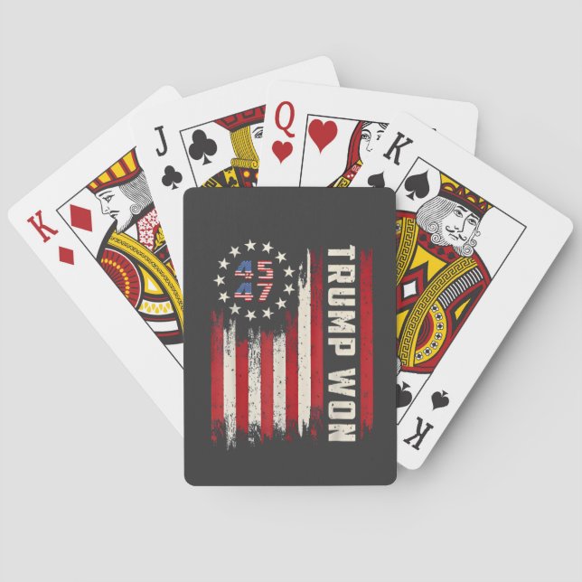 Jeu De Cartes Nous avons gagné TRUMP INAUGURATION Drapeau améric (dos)