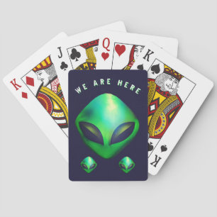 Jeu De Cartes "Nous sommes ici" Tête d'alien vert