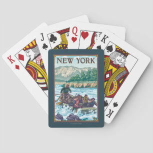 Jeu De Cartes Nouveau YorkRiver transportant la scène par radeau
