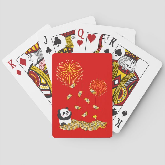 Jeu De Cartes Nouvel An chinois du serpent 2025 Panda (dos)