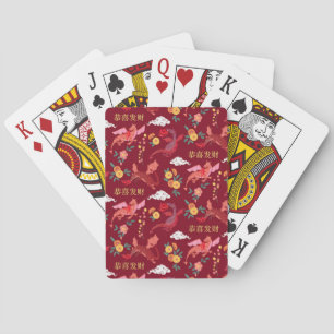 Jeu De Cartes Nouvel an lunaire du dragon rouge