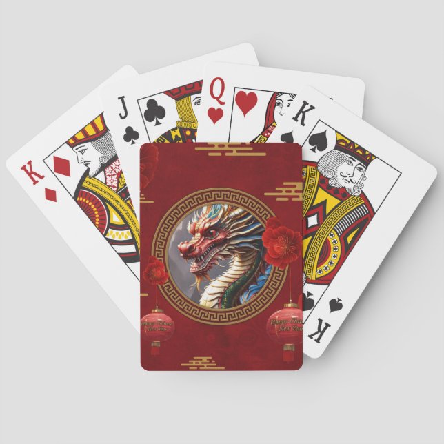 Jeu De Cartes Nouvelle année de dragon chinois (dos)