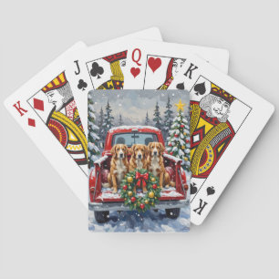 Jeu De Cartes Nova Scotia Duck Tolling Retriever Noël Rouge