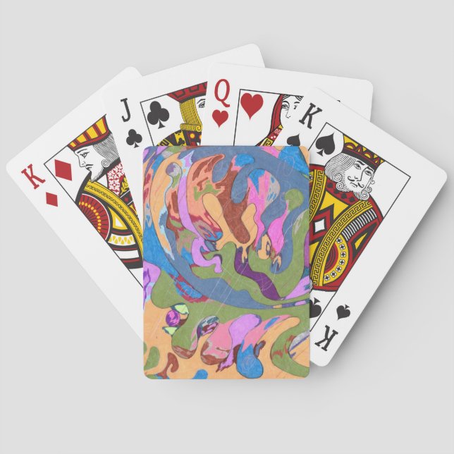 Jeu De Cartes "Noyer" l'art Abstrait (dos)