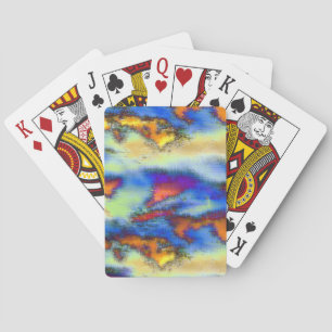 Jeu De Cartes Nuages usés sur orange, texture percée ou offset