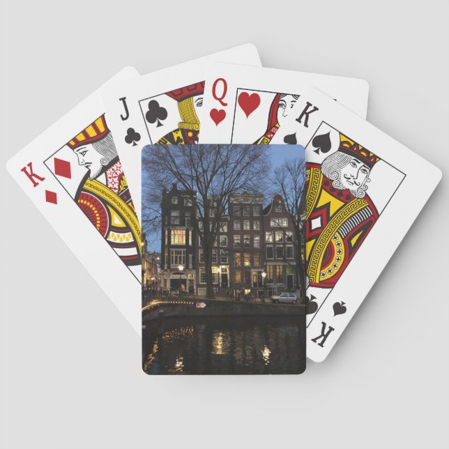 Jeu De Cartes Nuit d'Amsterdam sur le canal en Hollande (dos)