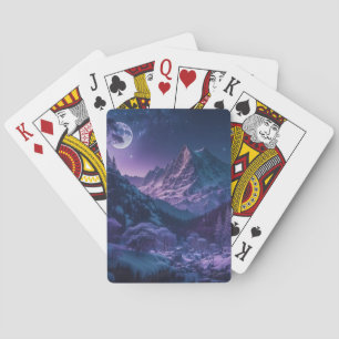 Jeu De Cartes Nuit de montagne avec lune