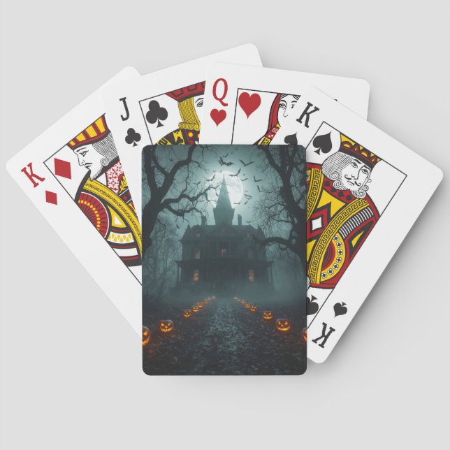 Jeu De Cartes Nuit éffrayante avec Jack-o'Lanterns (dos)