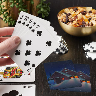 Jeu De Cartes Nuit hivernale neige Jouer aux cartes