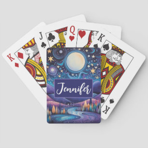 Jeu De Cartes Nuit lunaire Big Moon Paysage