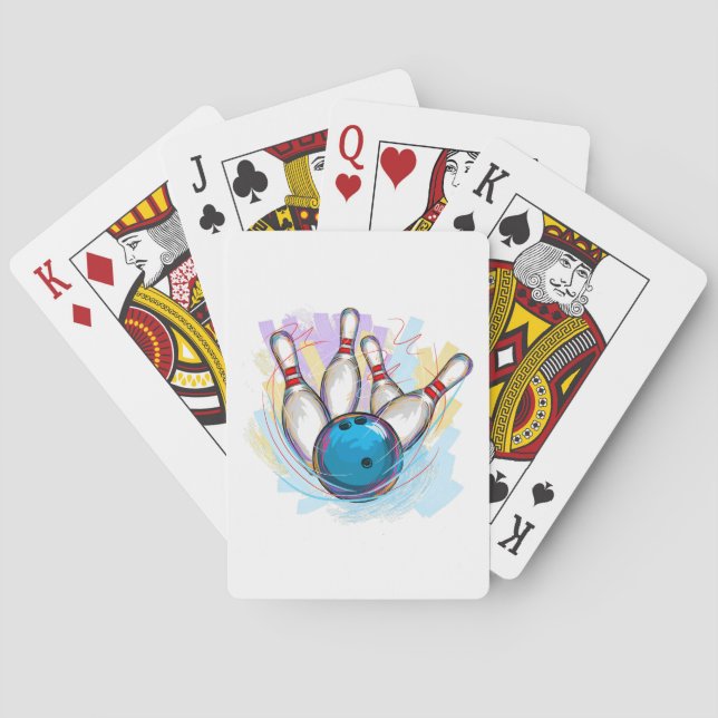 Jeu De Cartes numériquement bowling peint (dos)
