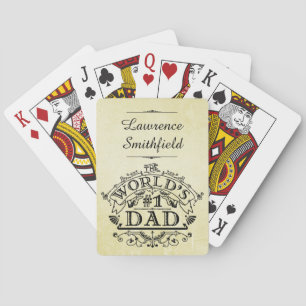 Jeu De Cartes Numéro un papa Vintage fleurit