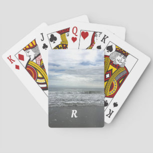 Jeu De Cartes Ocean Sea Waves Water Beach Monogramme Initial