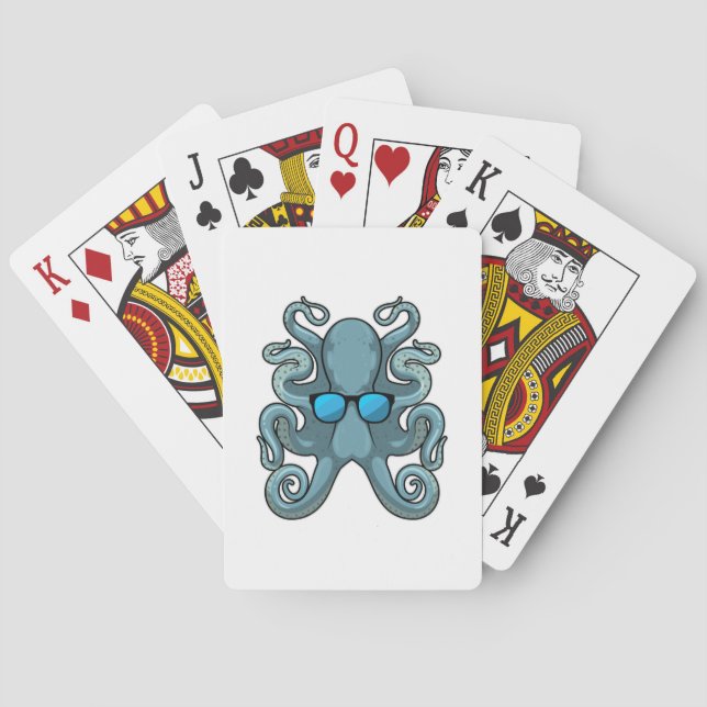 Jeu De Cartes Octopus avec lunettes de soleil (dos)
