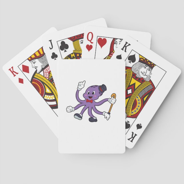 Jeu De Cartes Octopus comme magicien avec Casquette (dos)