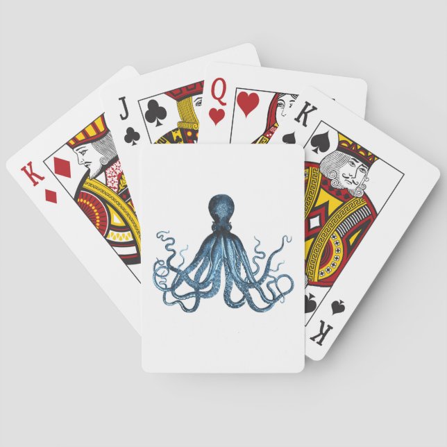 Jeu De Cartes Octopus kraken nautique plage de mer (dos)