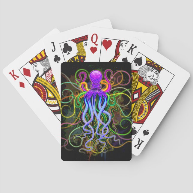 Jeu De Cartes Octopus Luminescence psychédélique (dos)