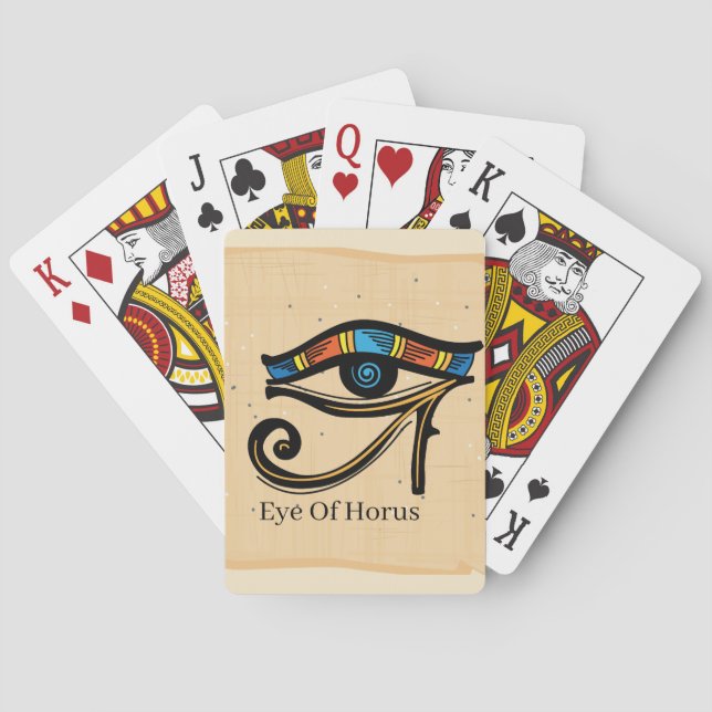 Jeu De Cartes OEil de Horus sur papyrus, hiéroglyphes égyptiens (dos)