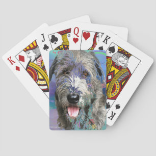 Jeu De Cartes Oeuvre colorée irlandaise Wolfhound
