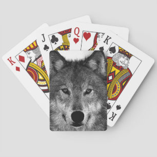Jeu De Cartes Oeuvre de Loup noir et blanc