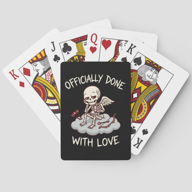 Jeu De Cartes Officially Done With Love Skeleton Cupid Design (dos)