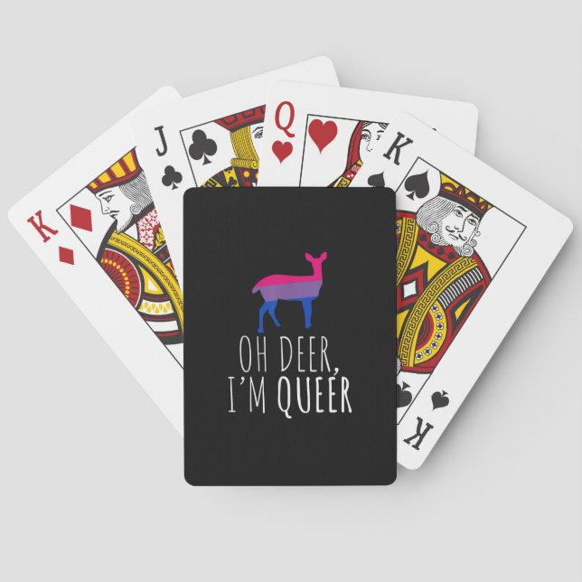 Jeu De Cartes Oh Deer Queer Bisexual Pride Gay Lesbian Design  (dos)